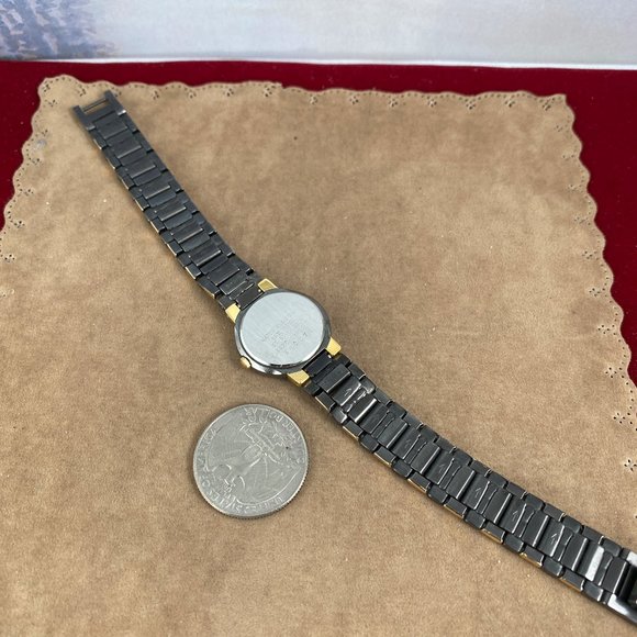 Vintage Lassale by Seiko Dress Watch 7/8 inch in Diameter Gun Metal Gray Gold - Picture 8 of 9